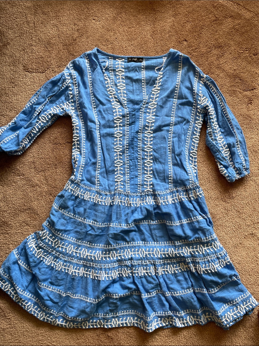 F&F Blue Embroidered Dress